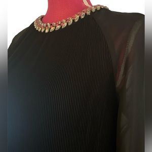 Ted Baker jewel neck sheer blouse 6